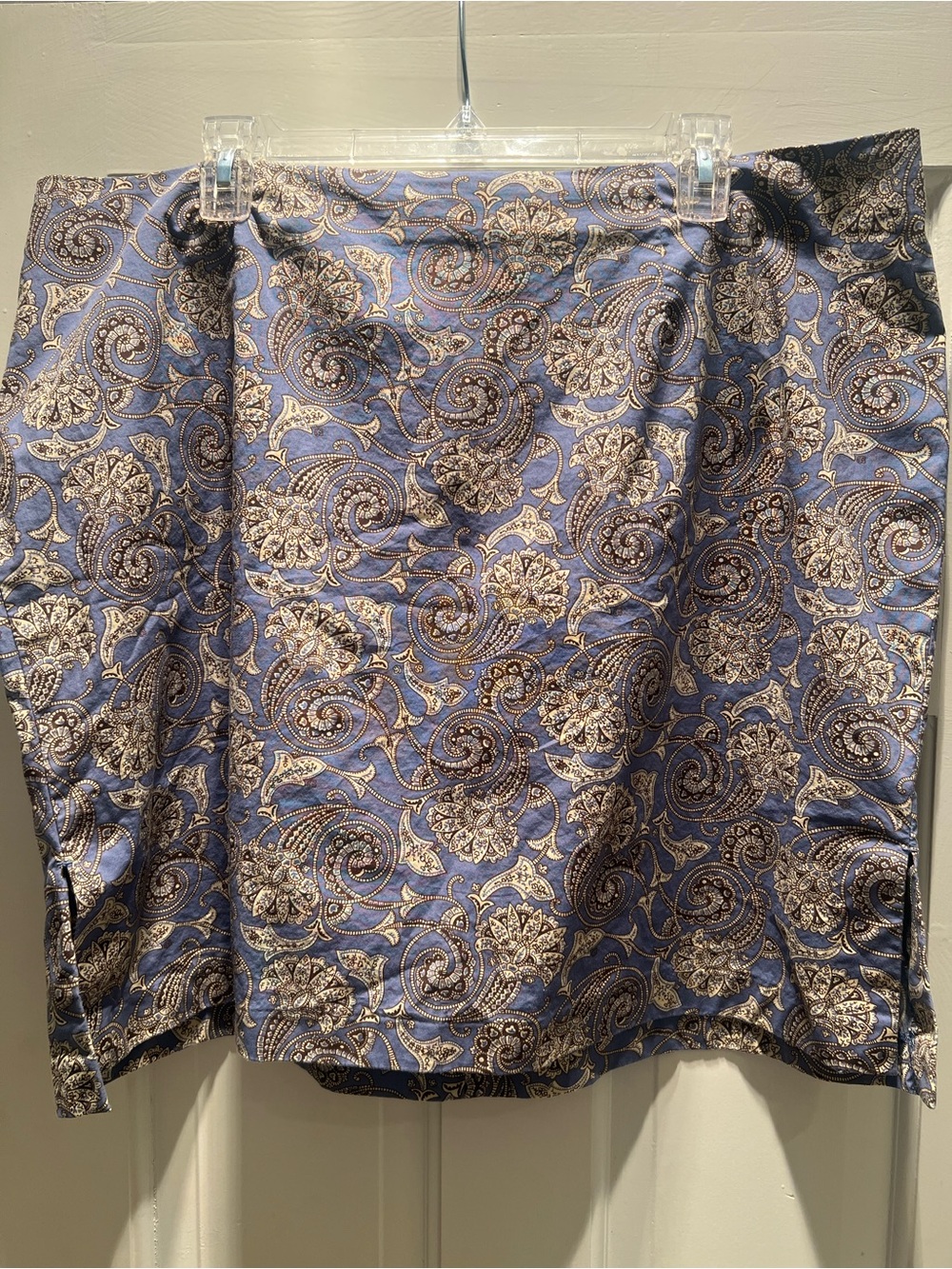 Venezia Lightweight Blue Paisley Skirt — Elegant Printed Women's Size 22